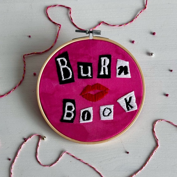 Burn book handmade embroidery perfect for Mean Girls fans - Picture 1 of 3